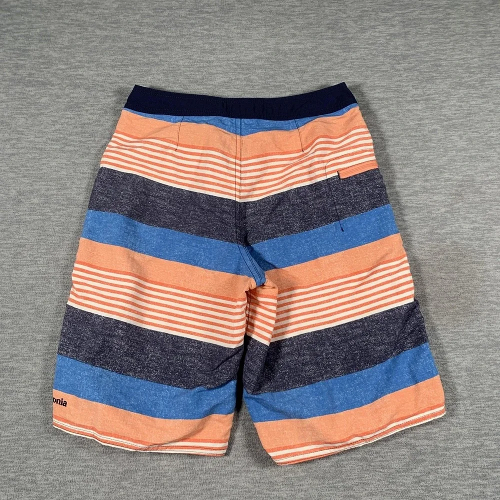 Patagonia Board Shorts Boys 12 Multicolor‎ Striped Recycled Nylon Swim Trunks